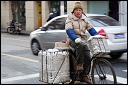 Morning delivery,  apples on a Shanghai street.