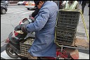 Delivering quail eggs, Shanghai, China.