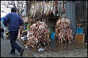 Meat on the street in Shanghai, China.