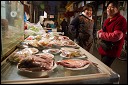 Food on the night street in Shanghai, China.