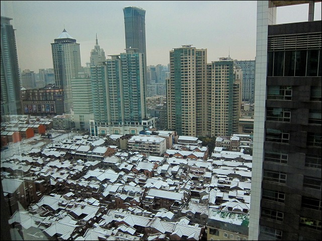 Shanghai rooftops.