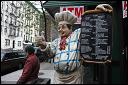 Outside an Italian Pizzeria / Restaurant. Little Italy, NYC.