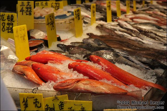 Fish for sale. Chinatown, NYC.