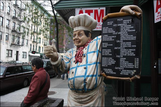 Outside an Italian Pizzeria / Restaurant. Little Italy, NYC.