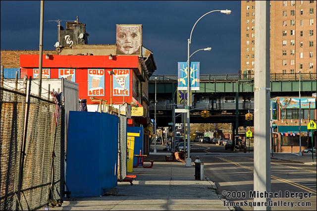 Looking north on West 12th Street after a storm, Coney Island, NY.