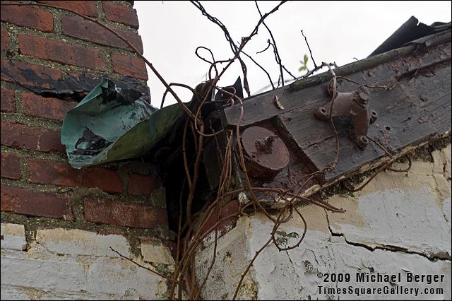 Roof top corner of abandoned building,  Fort Tilden, NY.