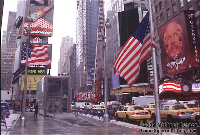 Looking south on W. 44th St. between Broadway and 7th Ave. on September 14, 2001.