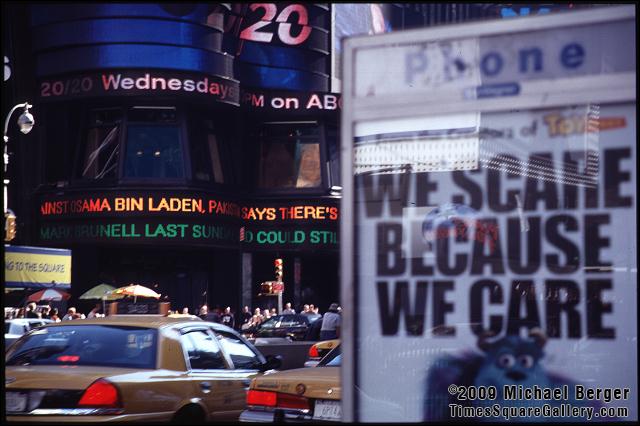 Movie ad and ABC Times Square Studios looking east on W. 44th St. and 7th Ave. 2001.