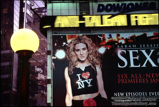 Southeast corner of 1 Times Square on Broadway. 2001.
