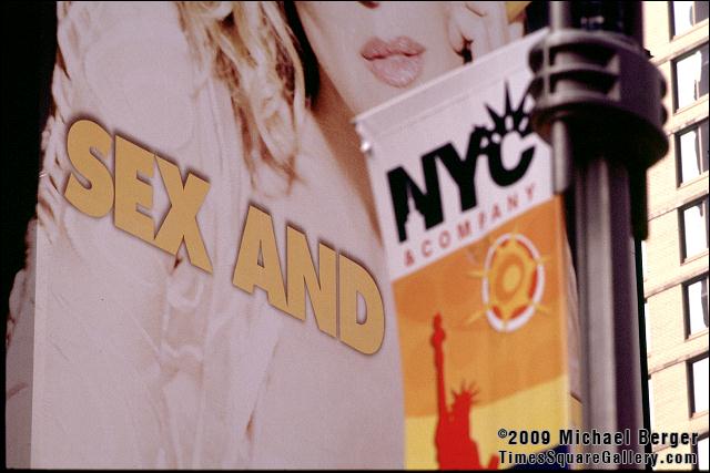 Billboard and banner in Times Square. 2002.