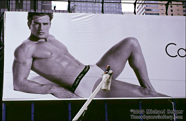 Calvin Klein ad on the north side of West 42nd Street between Broadway and 6th Avenue. 1997.