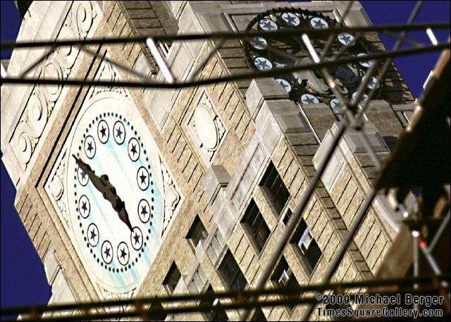 Clock atop the Paramount Building, Times Square. 1999.