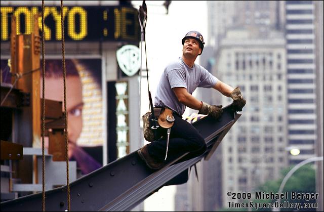 Iron worker on the north side of W. 42nd west of 7th Avenue. 1999.