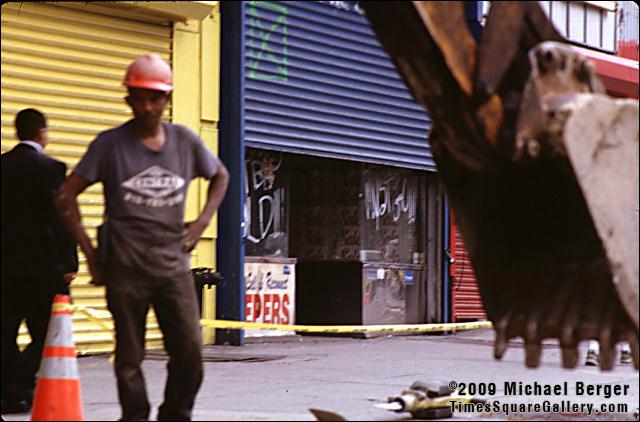 Demolition begins on West 42nd Street. 1997.