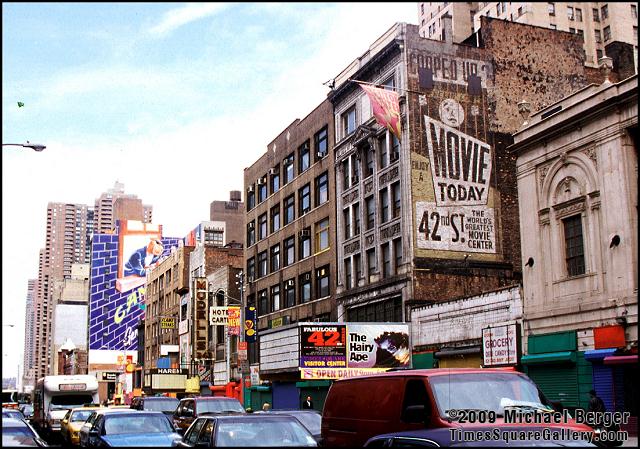Looking west from 7th Ave., the north side of West 42nd Street. 1997.